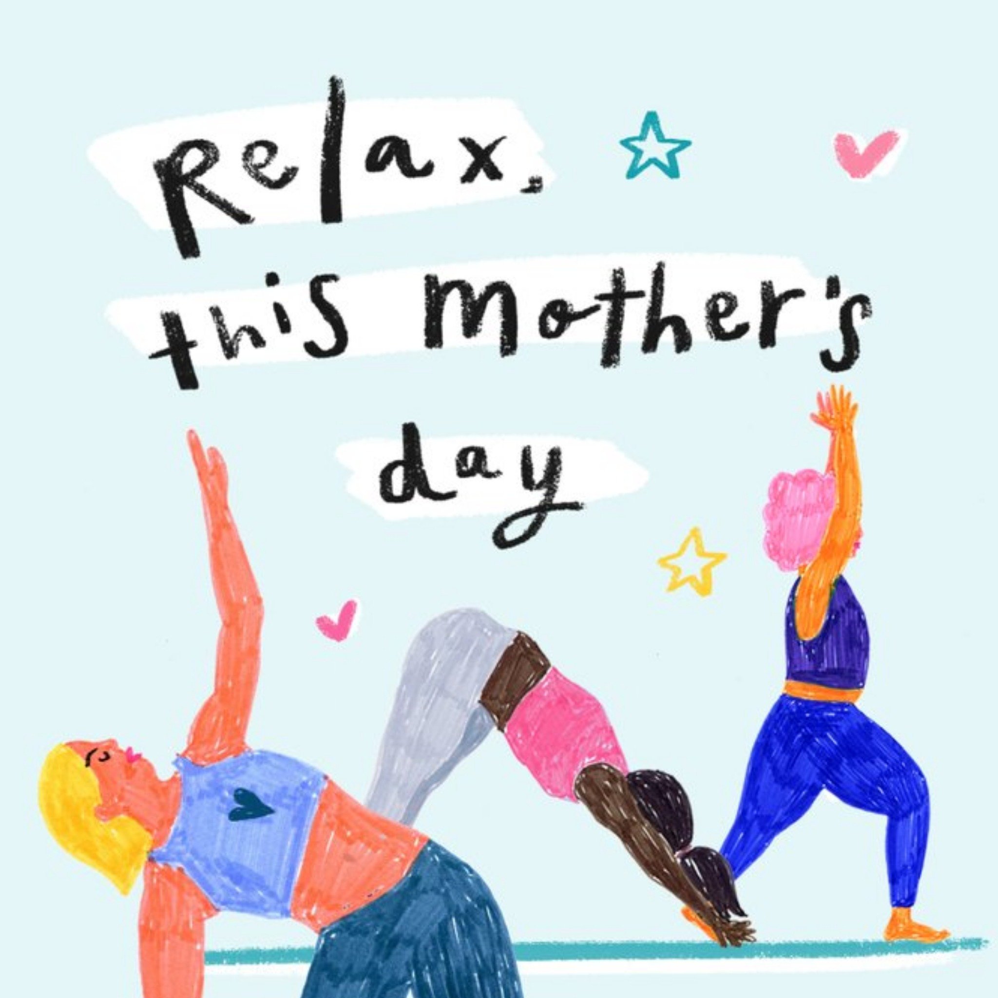 Yoga Relaxtion Mindfulness Meditation Mothers Day Card, Square