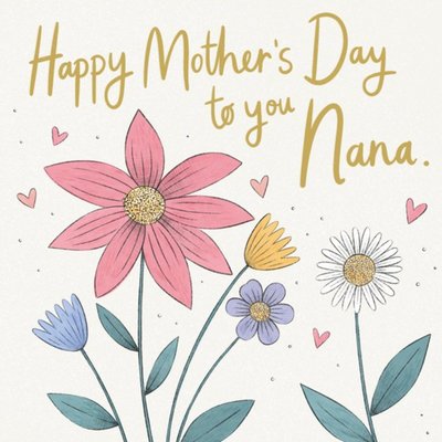 Damien Barlow Simple Illustrated Flower Mother's Day Card