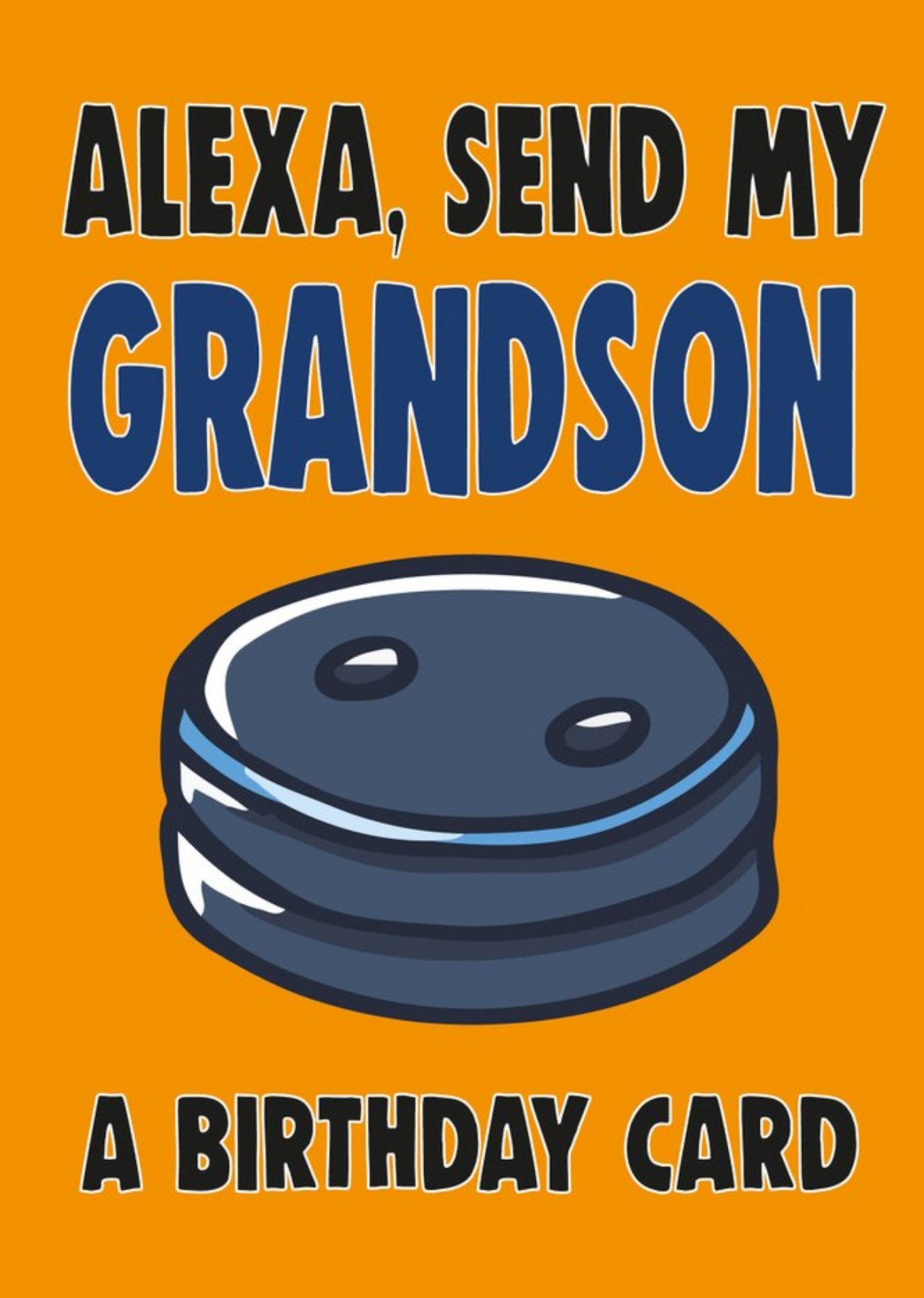 Bright Bold Typography With An Illustration Of Alexa Grandson Birthday Card Ecard