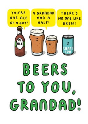 Mungo And Shoddy Youre One Ale Of A Guy Beers To You Grandad Fathers Day Card
