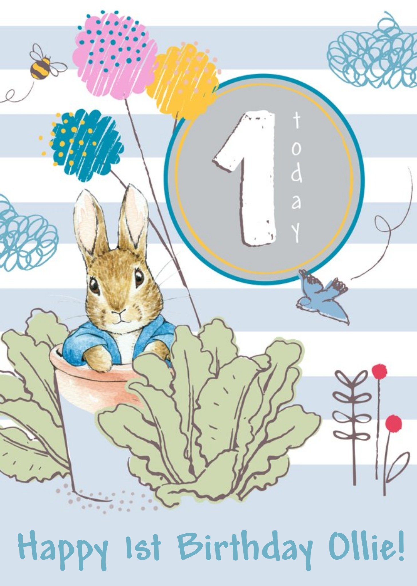 Beatrix Potter Peter Rabbit 1st Birthday Card Ecard