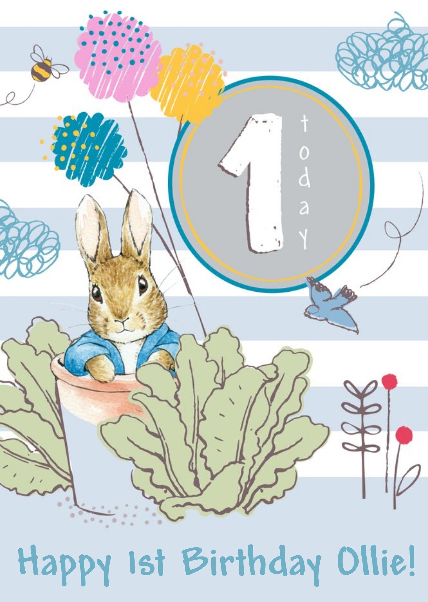 Peter Rabbit 1st Birthday Card Ecard