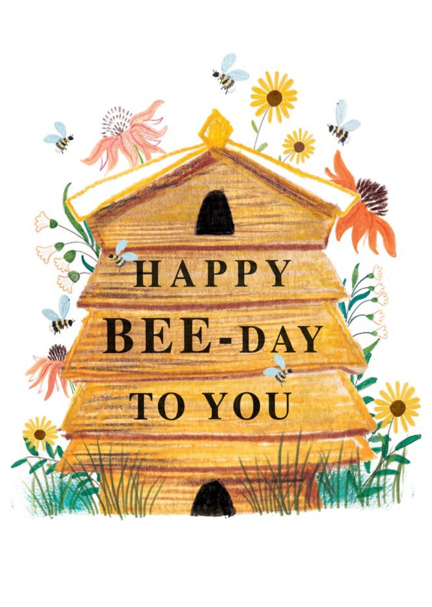 Moonpig Happy Bee-Day To You Birthday Card, Large