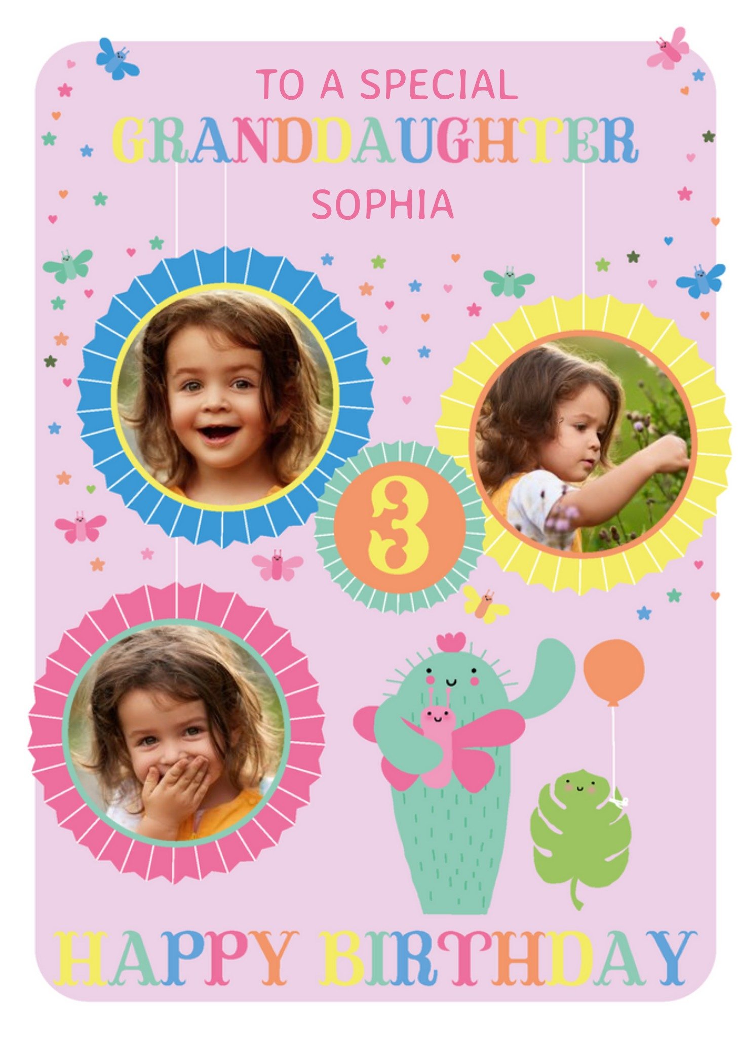 Hola Happy Illustrated To A Special Granddaughter Photo Upload Birthday Card Ecard