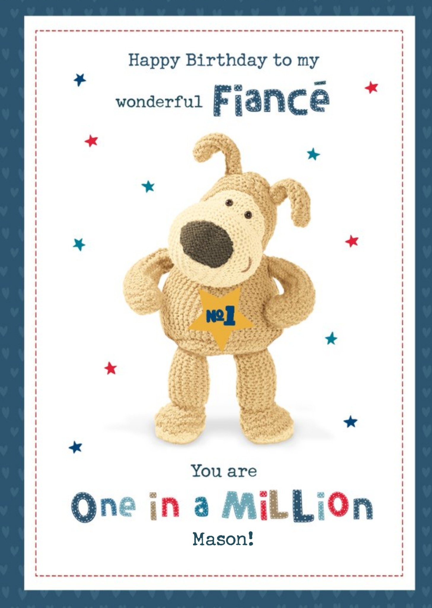 Cute Boofle Wonderful Fiance Birthday Card