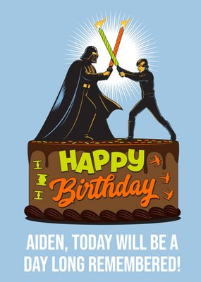 Star Wars Lightsaber Candles Birthday Card