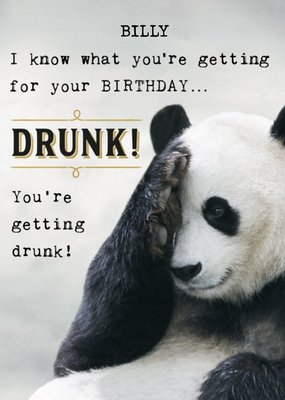 Humorous Photographic Panda Birthday Card