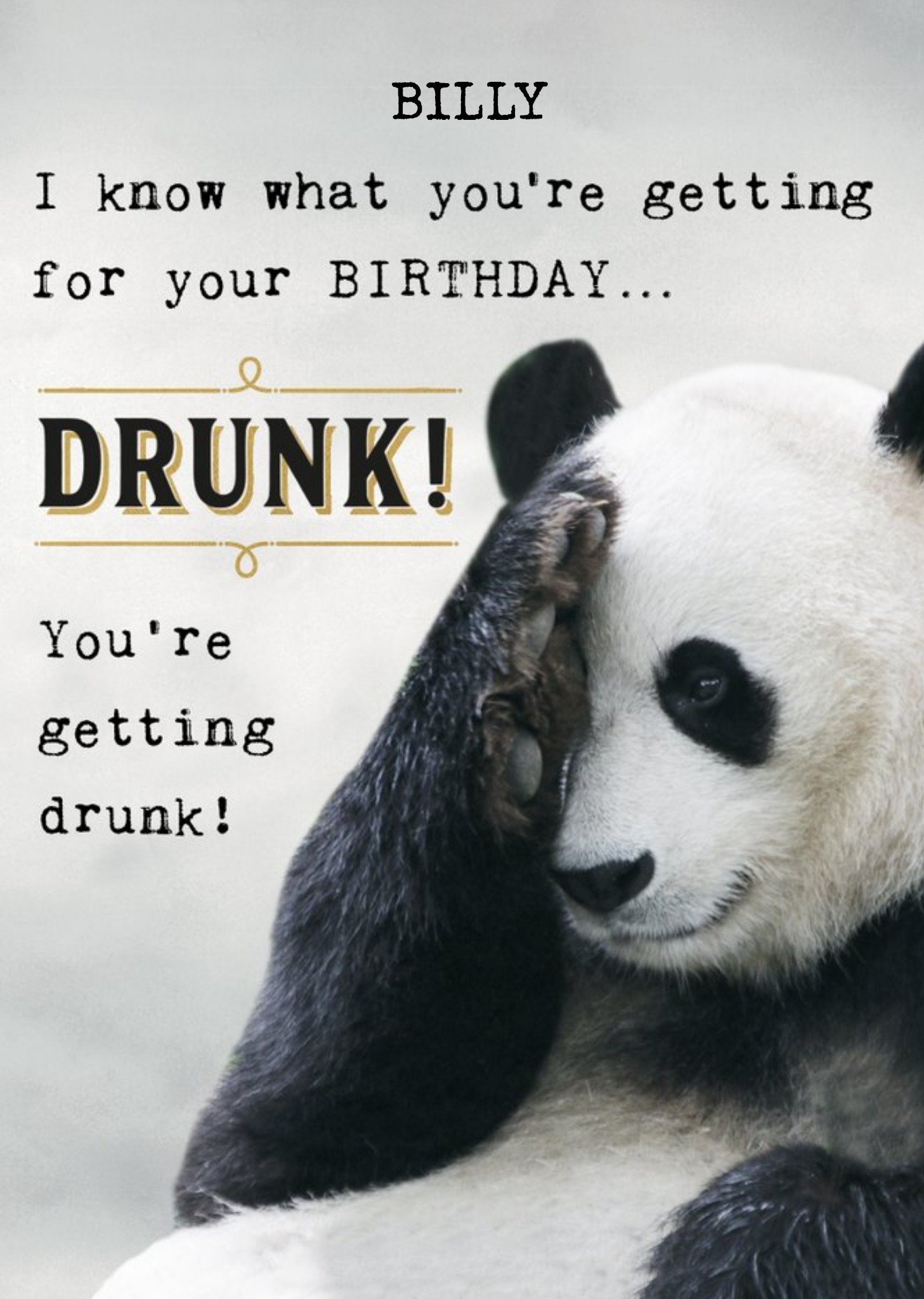 Moonpig Humorous Photographic Panda Birthday Card, Large