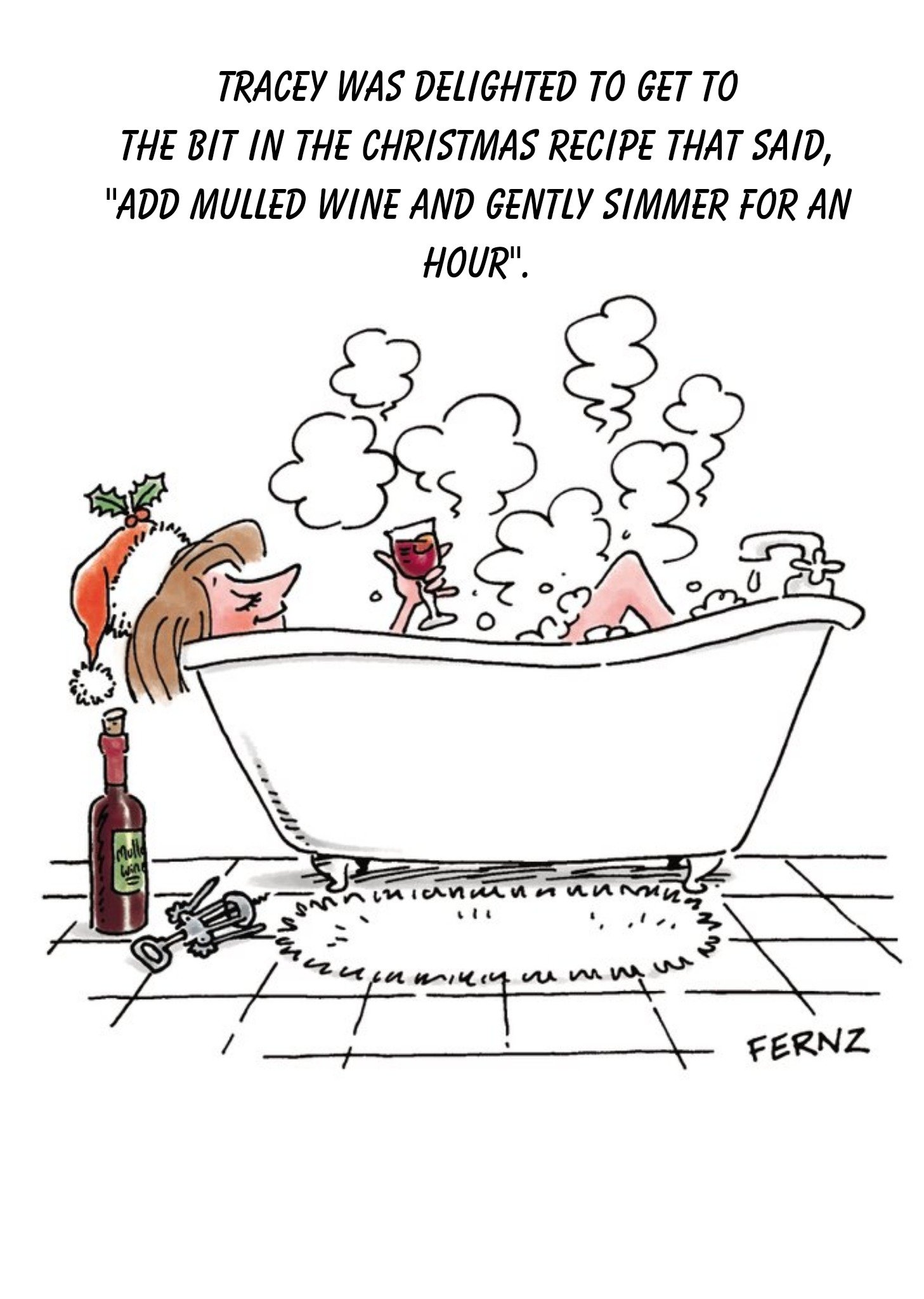 Moonpig Add Mulled Wine And Gently Simmer Personalised Happy Christmas Card, Large