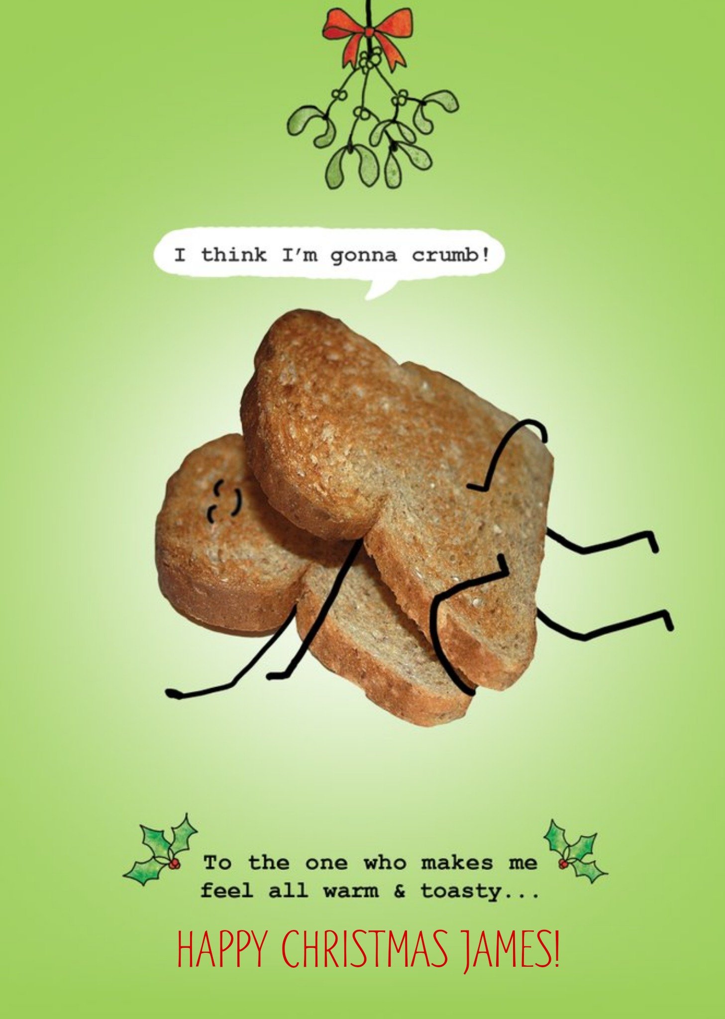 Personalised Naughty Funny Toast Christmas Card Ecard