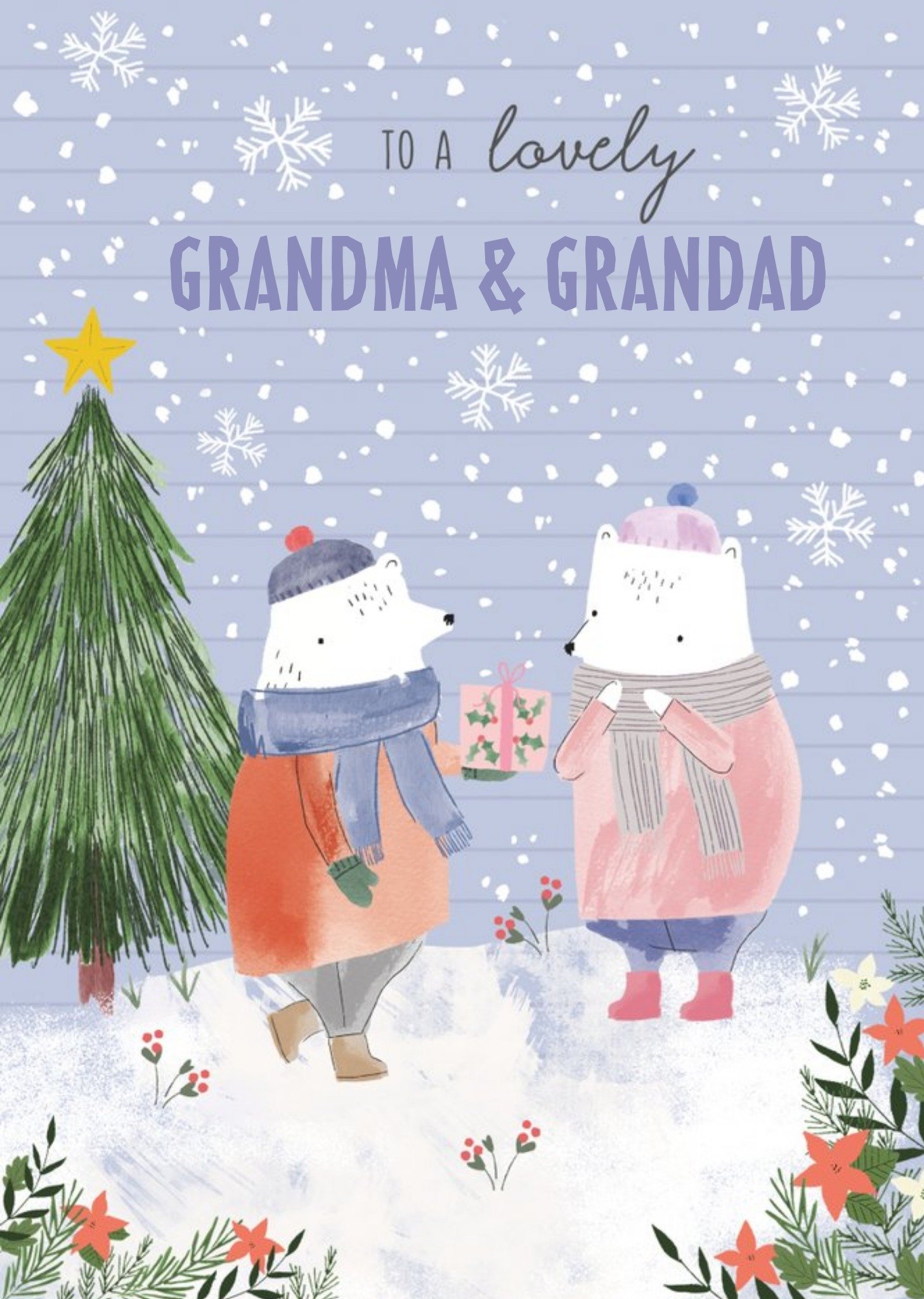 Moonpig Grandma And Grandad Polar Bears Christmas Card Ecard