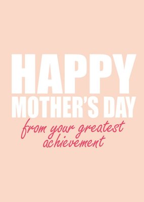 Typographic Peach Mothers Day Card