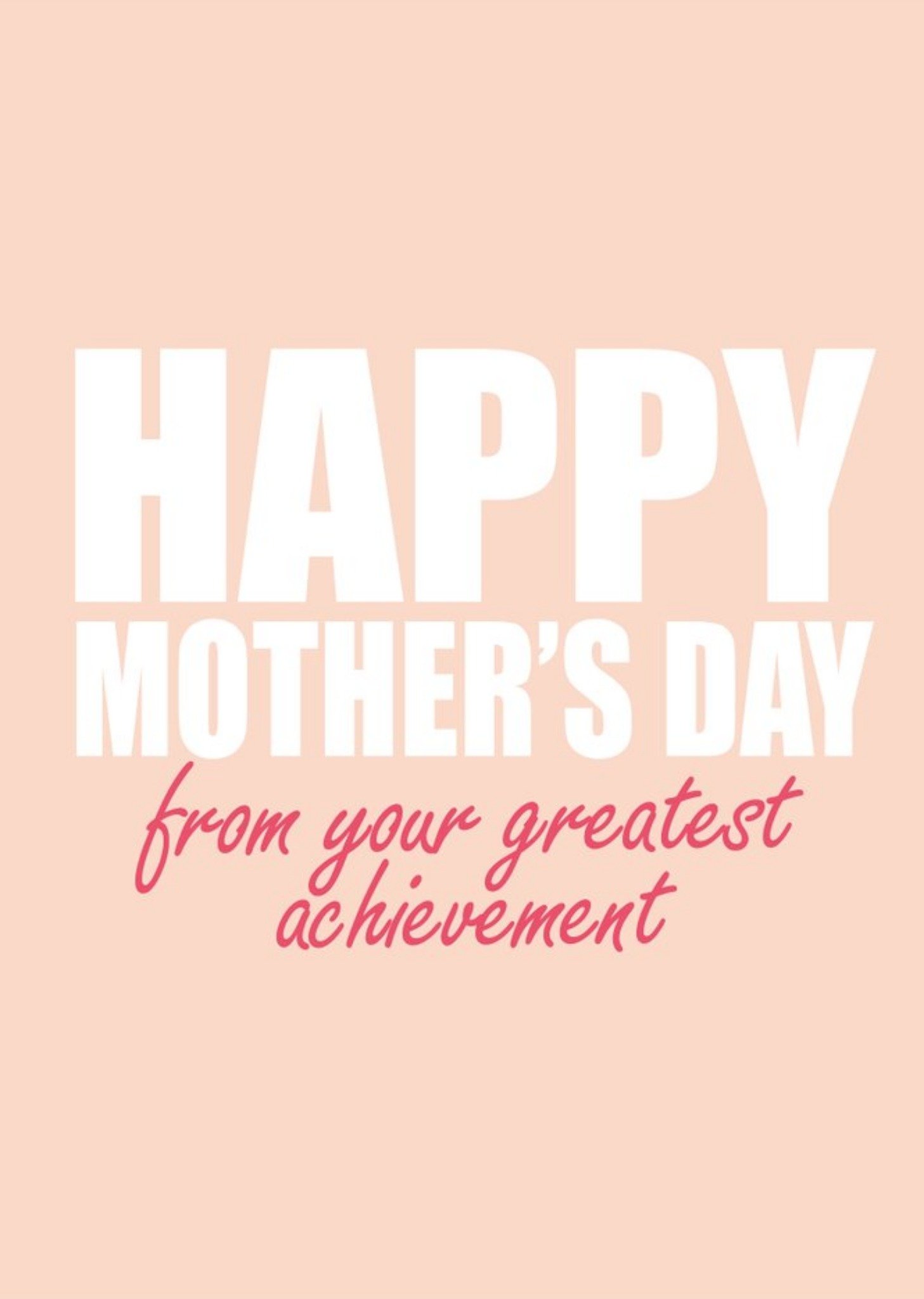 Banter King Typographic Peach Mothers Day Card Ecard