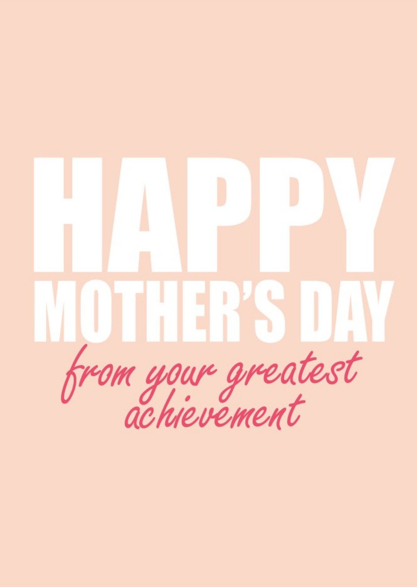 Banter King Typographic Peach Mothers Day Card