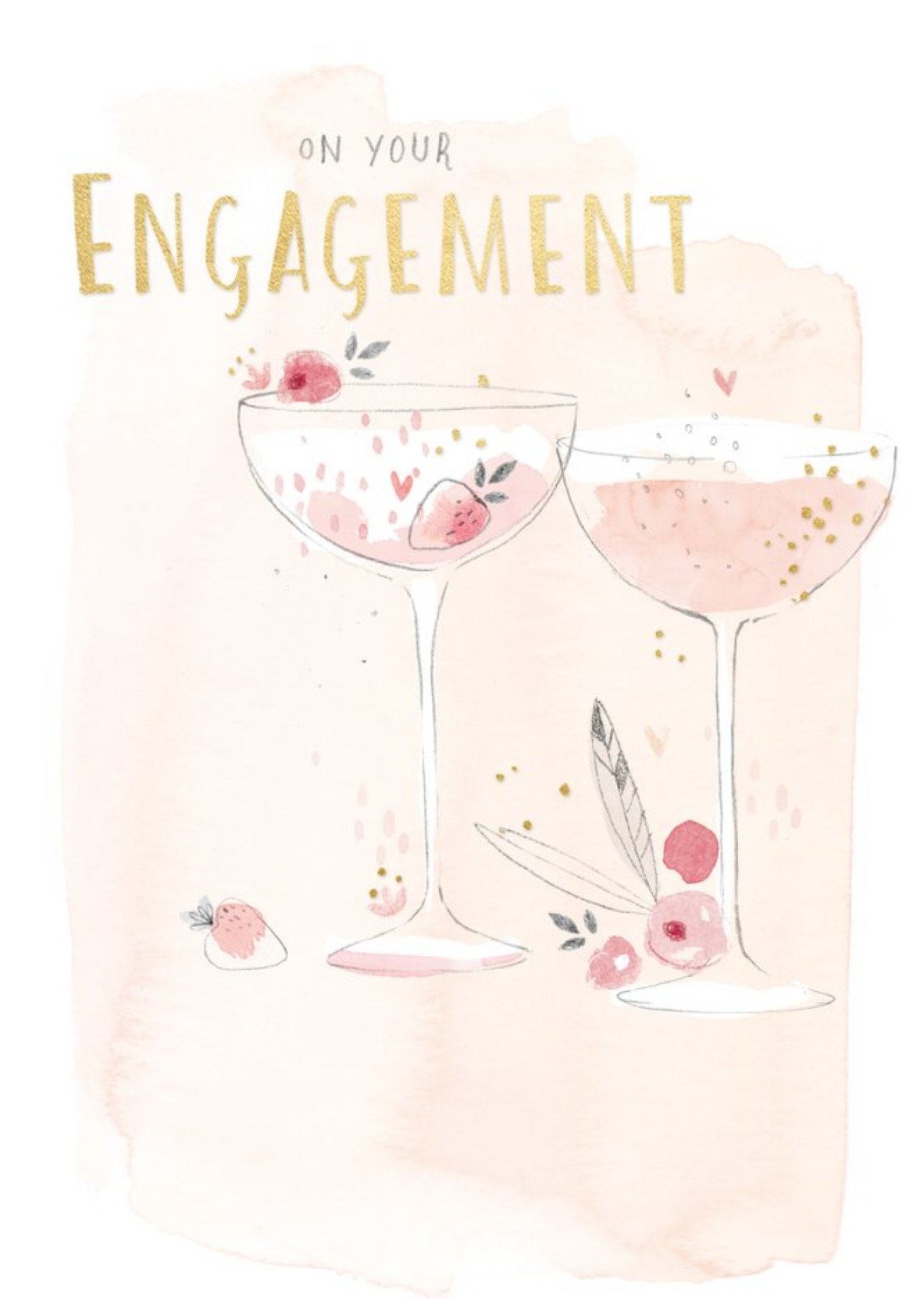 Champagne Glasses On Your Engagment Card Ecard