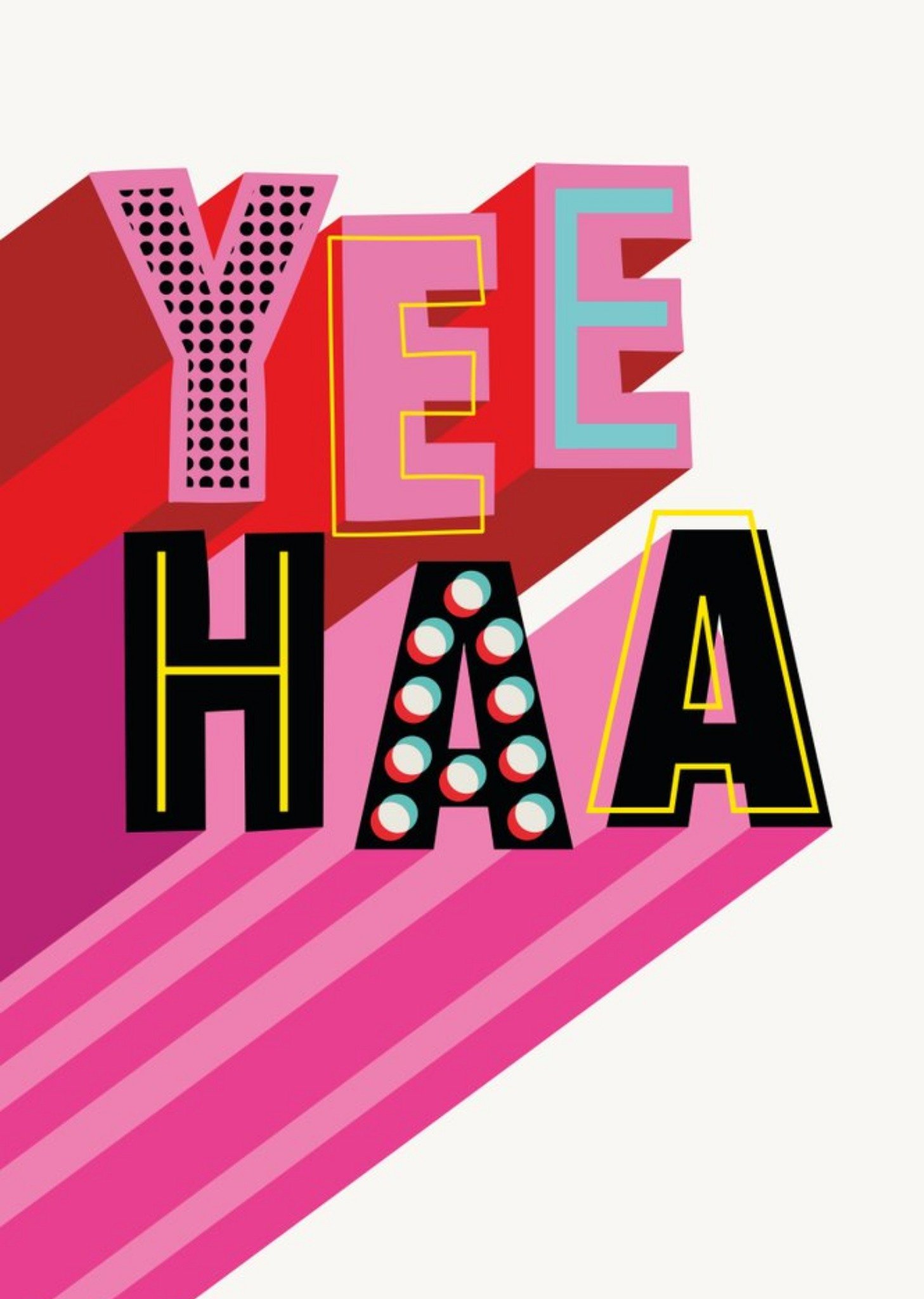 Retro Typographic Design Yee Haa Card Ecard