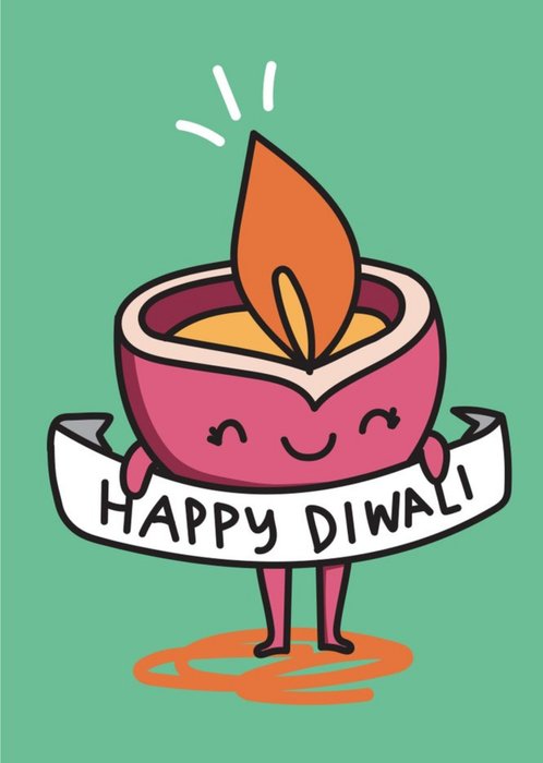Happy Diwali Cute Candle Card