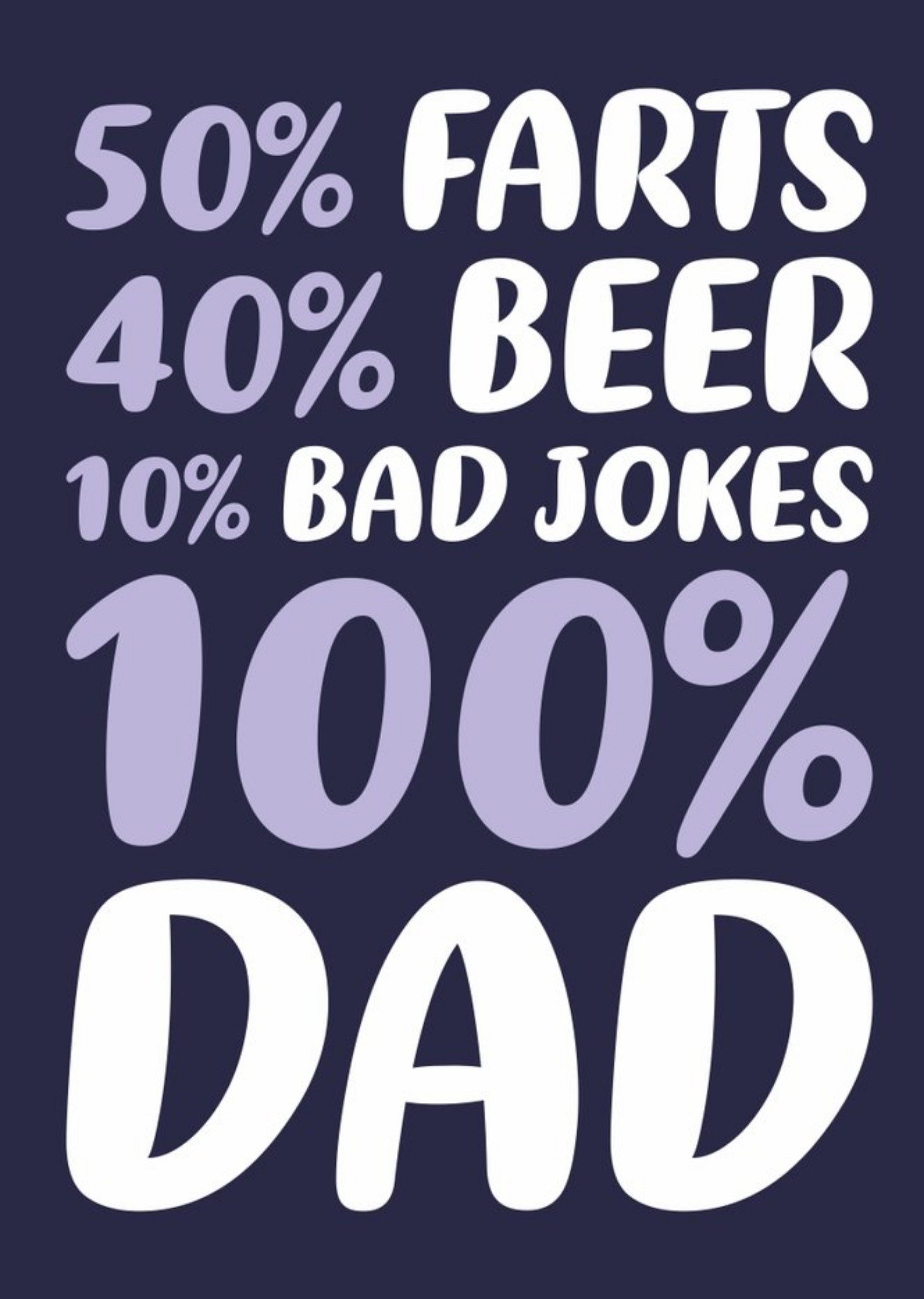 Farts Beer Bad Jokes Bold Funny Typographic Father's Day Card Ecard