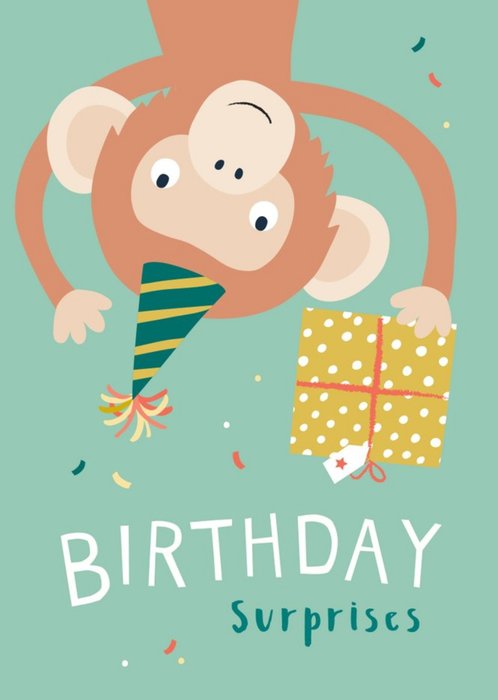 Klara Hawkins Monkey Birthday Greeting Card
