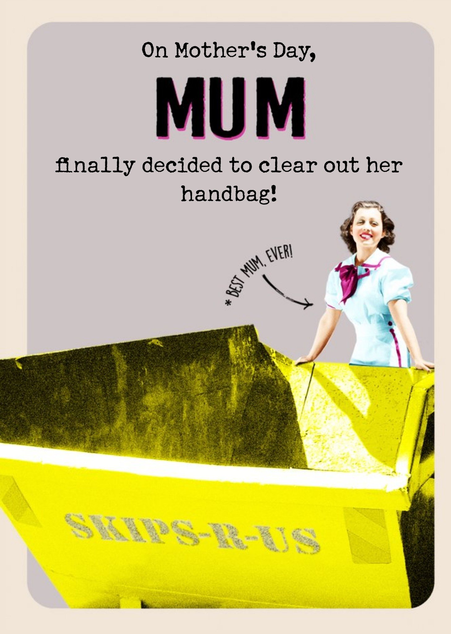 Moonpig Retro Mum Decided To Clean Out Her Handbag Card Ecard