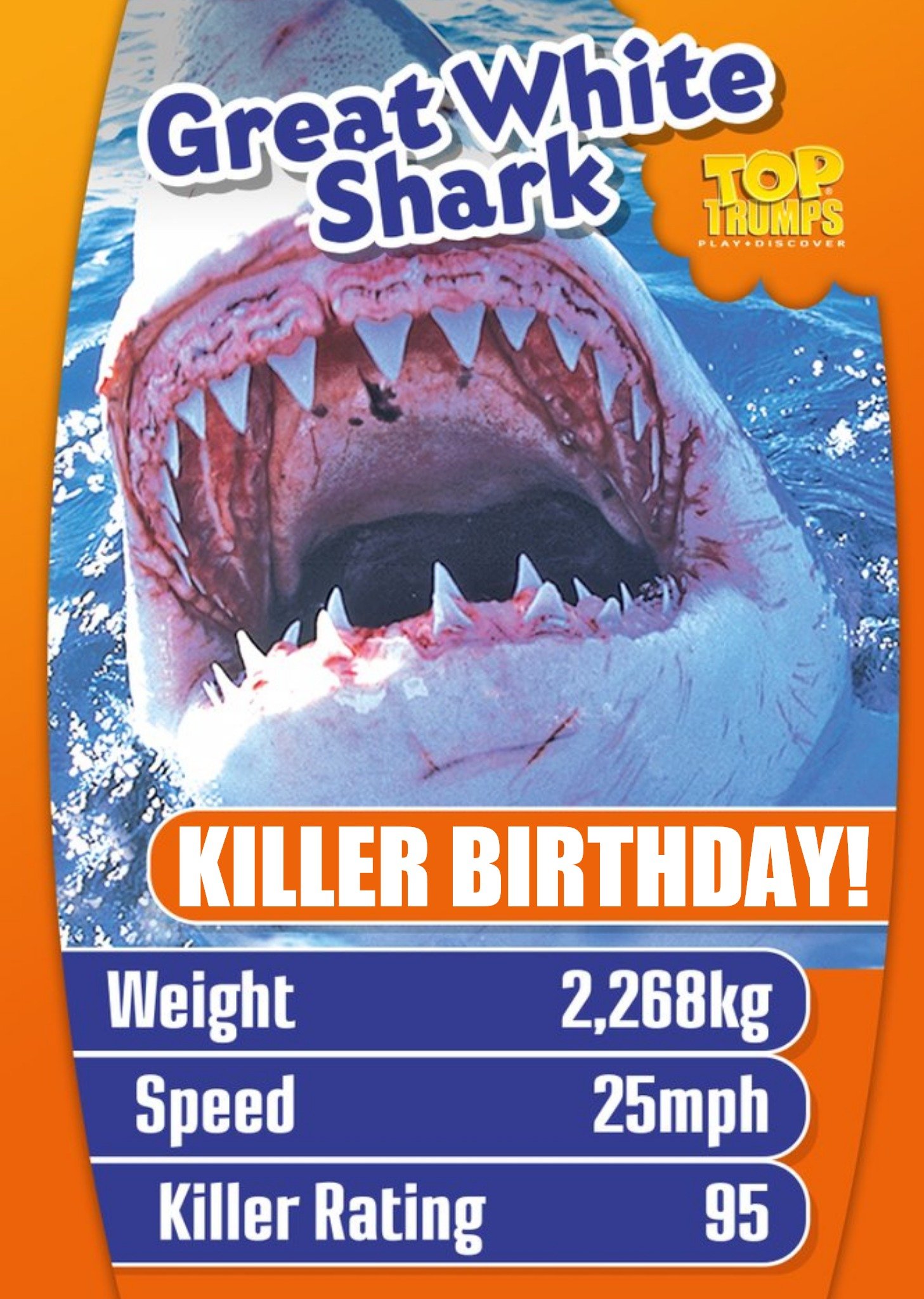 Other Top Trumps Great White Shark Killer Birthday Card, Large