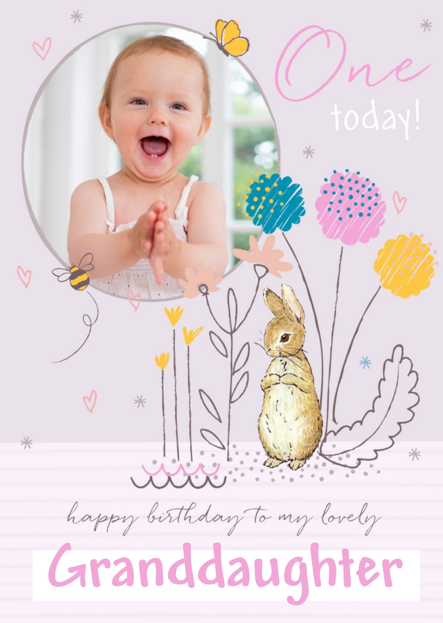 Beatrix Potter Peter Rabbit Granddaughter 1st Birthday Photo Upload Card Ecard