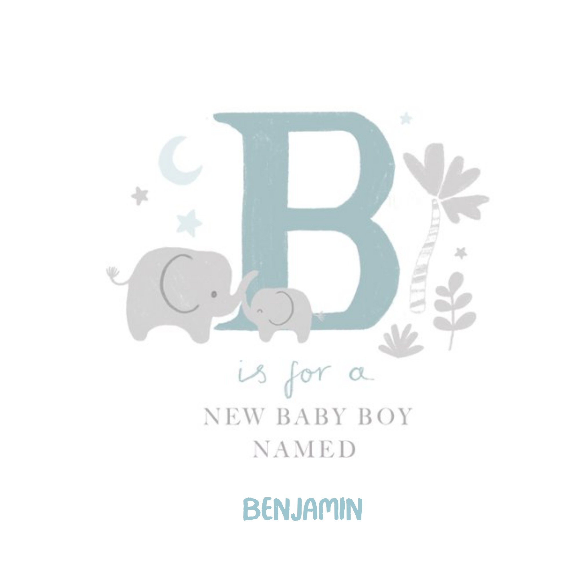 Moonpig Millicent Venton Illustrated New Baby Boy Card, Square