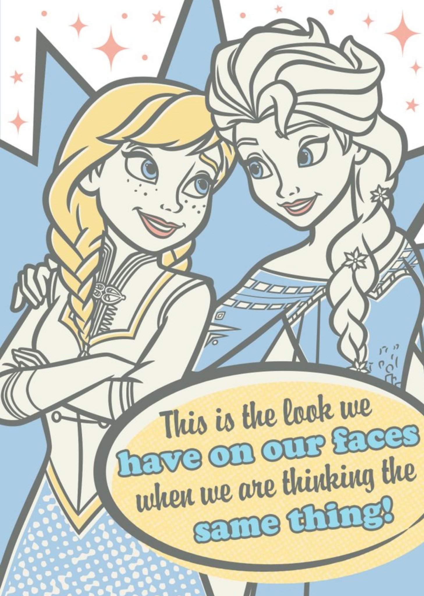 Disney Frozen Thinking The Same Thing Card Ecard