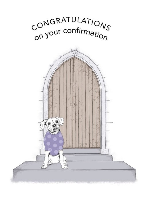 Dotty Dog Art Illustration Congratulations Puppy Confirmation Card