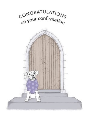 Dotty Dog Art Illustration Congratulations Puppy Confirmation Card