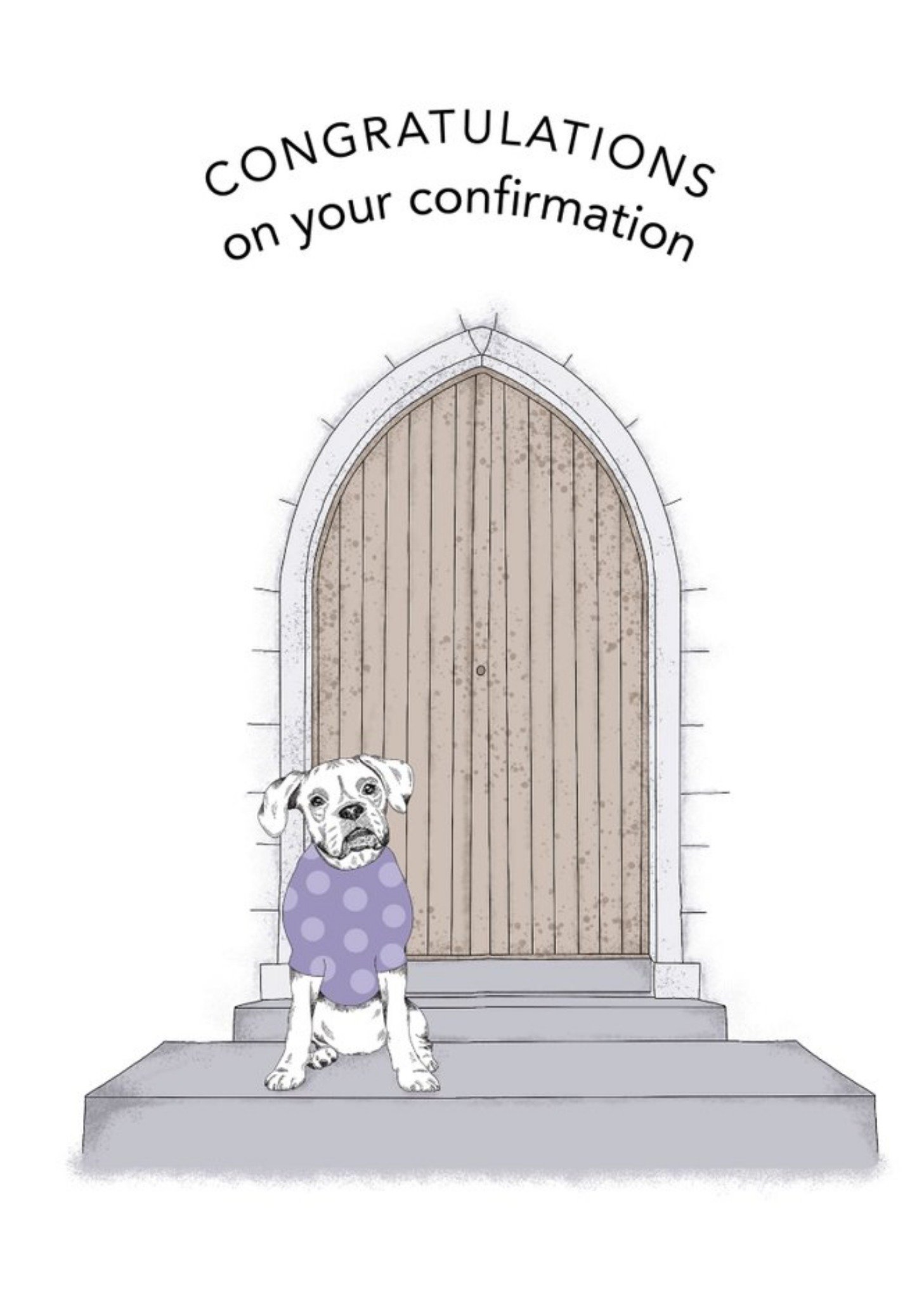 Friends Dotty Dog Art Illustration Congratulations Puppy Confirmation Card Ecard