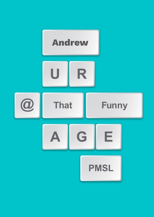 Personalised Keyboard Letters Funny Card