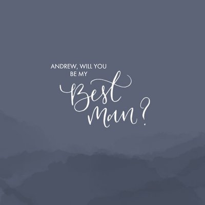 Dark Grey Hills Personalised Will You Be My Best Man Card