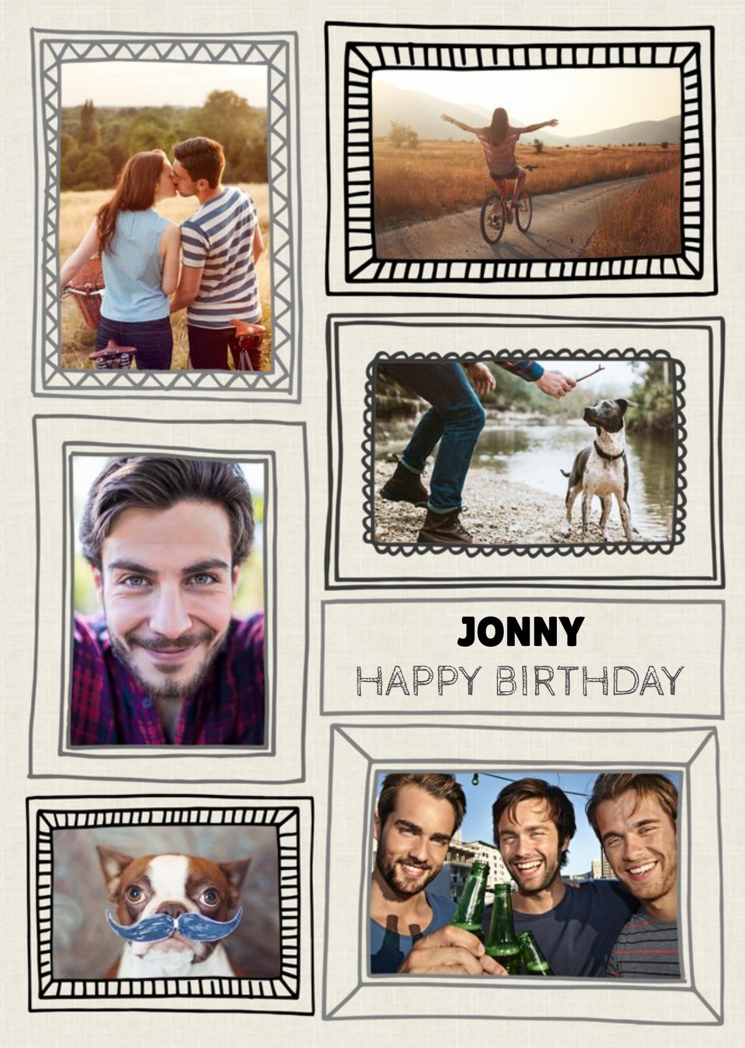 Multi Photo Frame Personalised Card Ecard