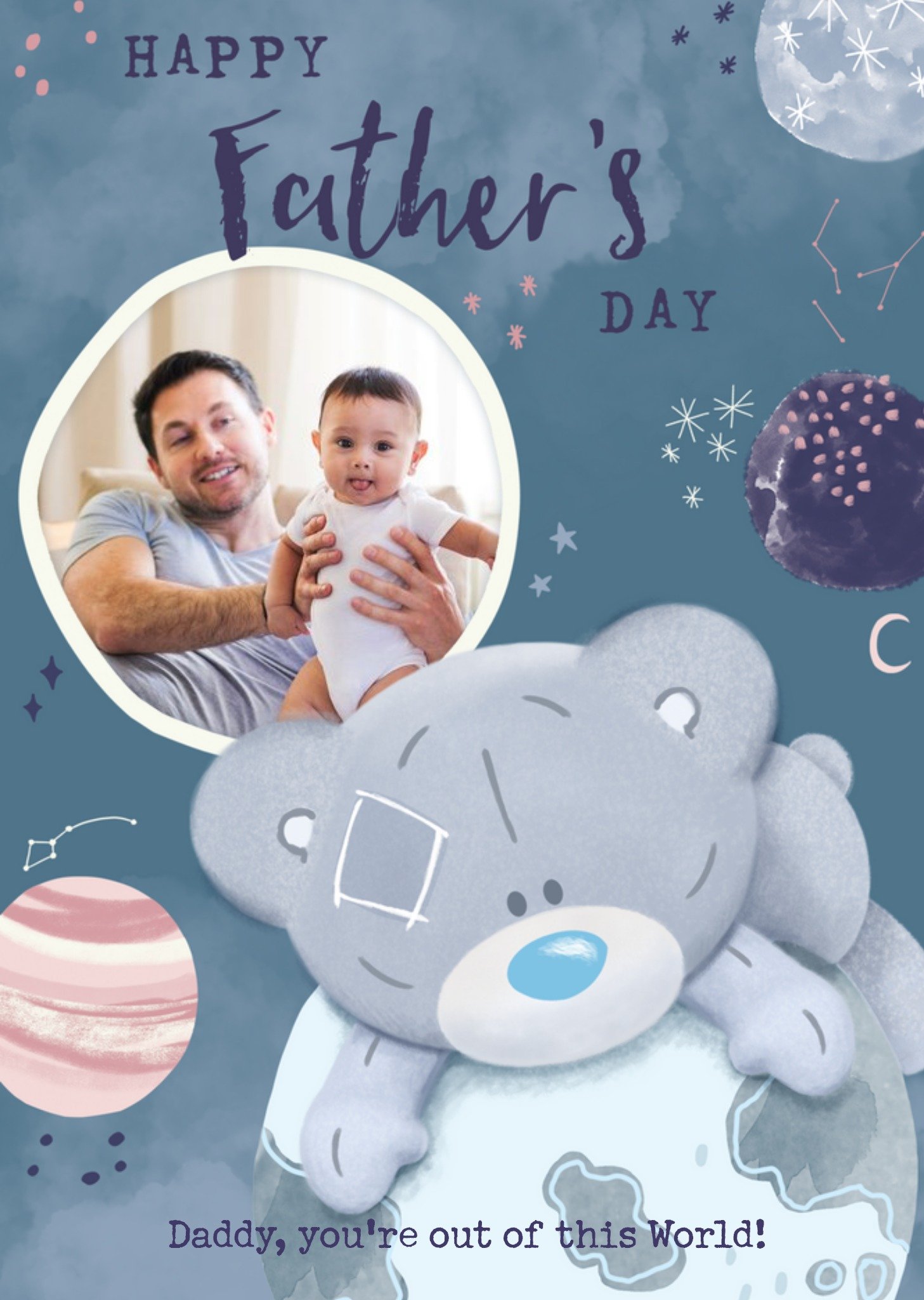 Me To You Tiny Tatty Teddy Space Father's Day Card, Large
