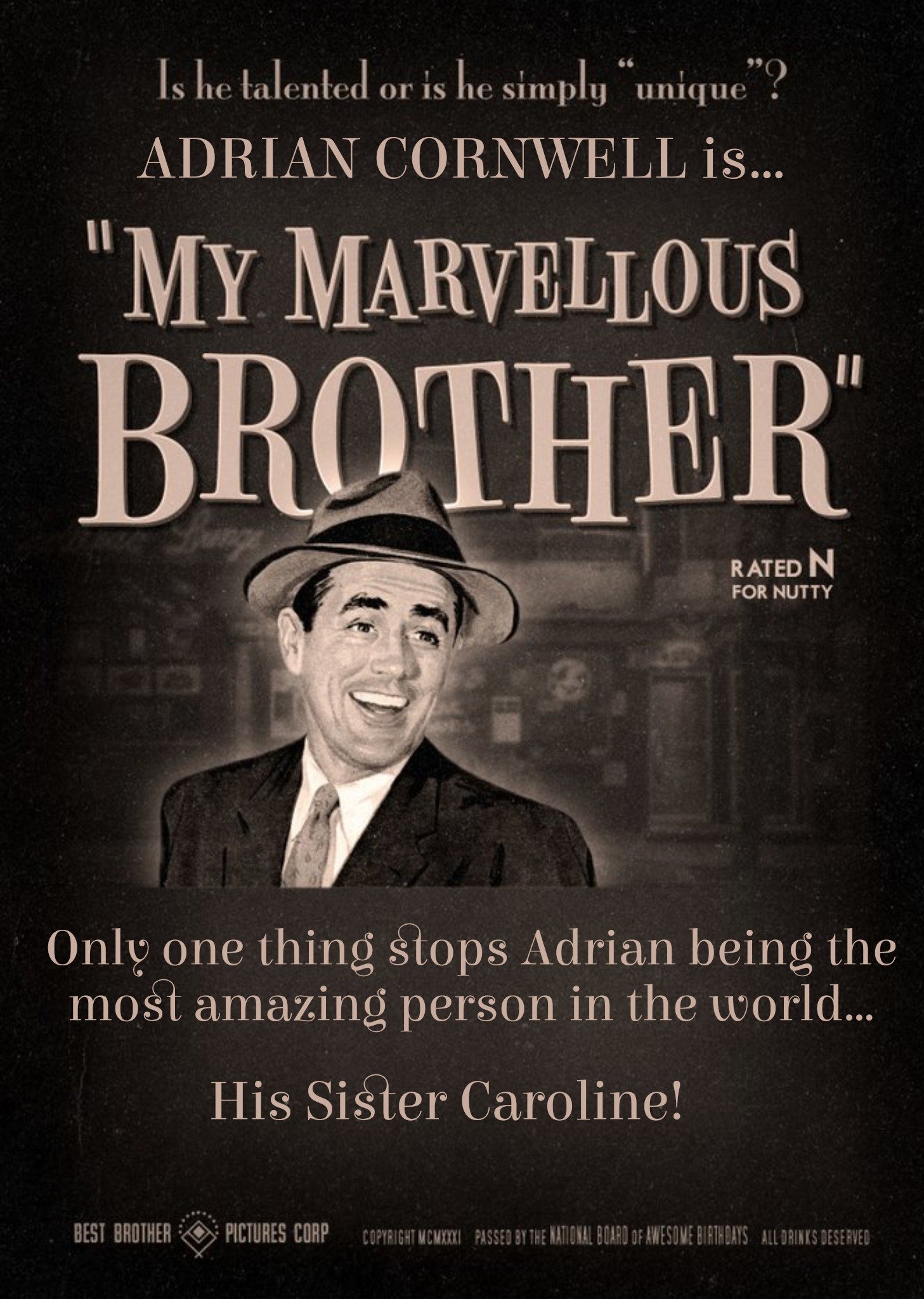 Film Noir My Marvellous Brother Card Ecard