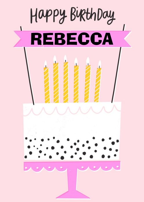 Happy Birthday Cake Bright Graphic Birthday Card