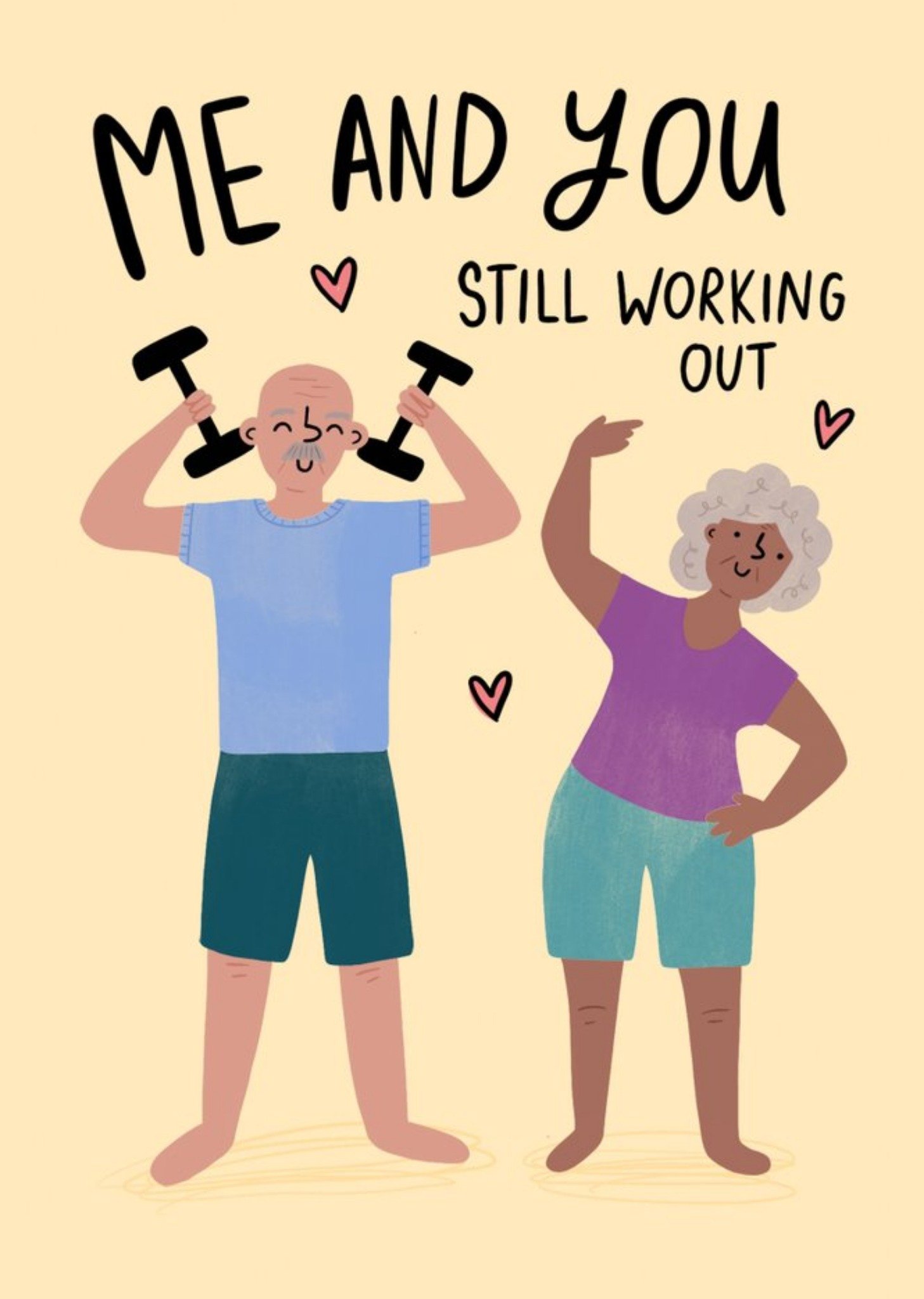 Moonpig Humour Sport Gym Exercise Healthy Happy Senior Adult Card, Large