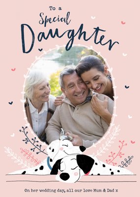 Disney 101 Dalmatians Special Daughter Photo Upload Wedding Card