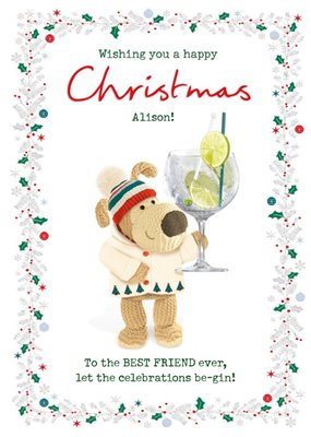 Boofle Best Friend Gin Christmas Card