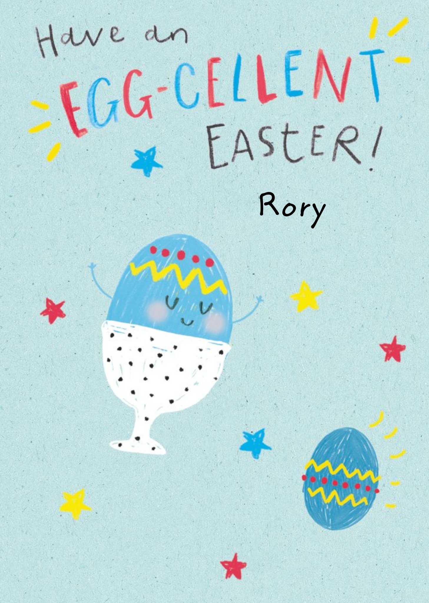 Moonpig Clintons Pun Eggs Colourful Easter Card, Large