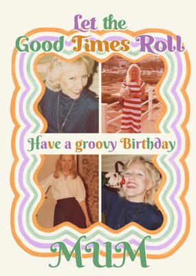Groovy Photo Upload Birthday Card