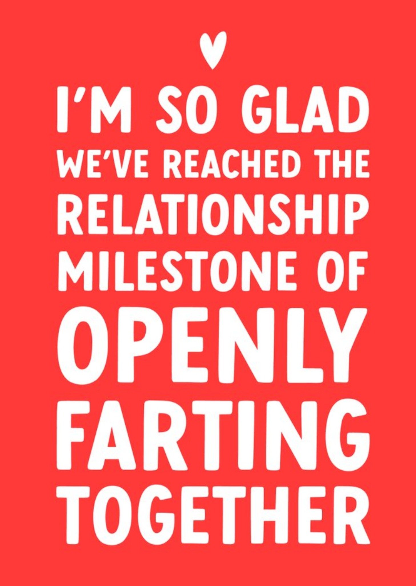 Moonpig Funny Typographic Relationship Milestone Of Farting Together Valentine's Day Card Ecard