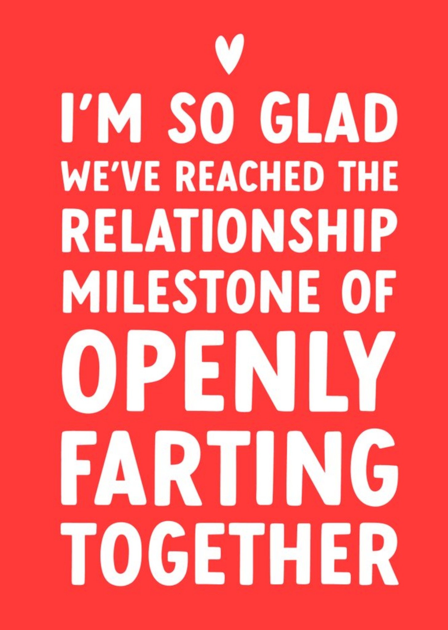 Funny Typographic Relationship Milestone Of Farting Together Valentine's Day Card Ecard