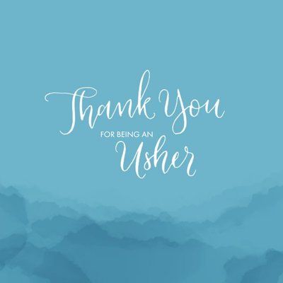 Light Blue Rolling Hills Personalised Thank You For Being My Usher Card