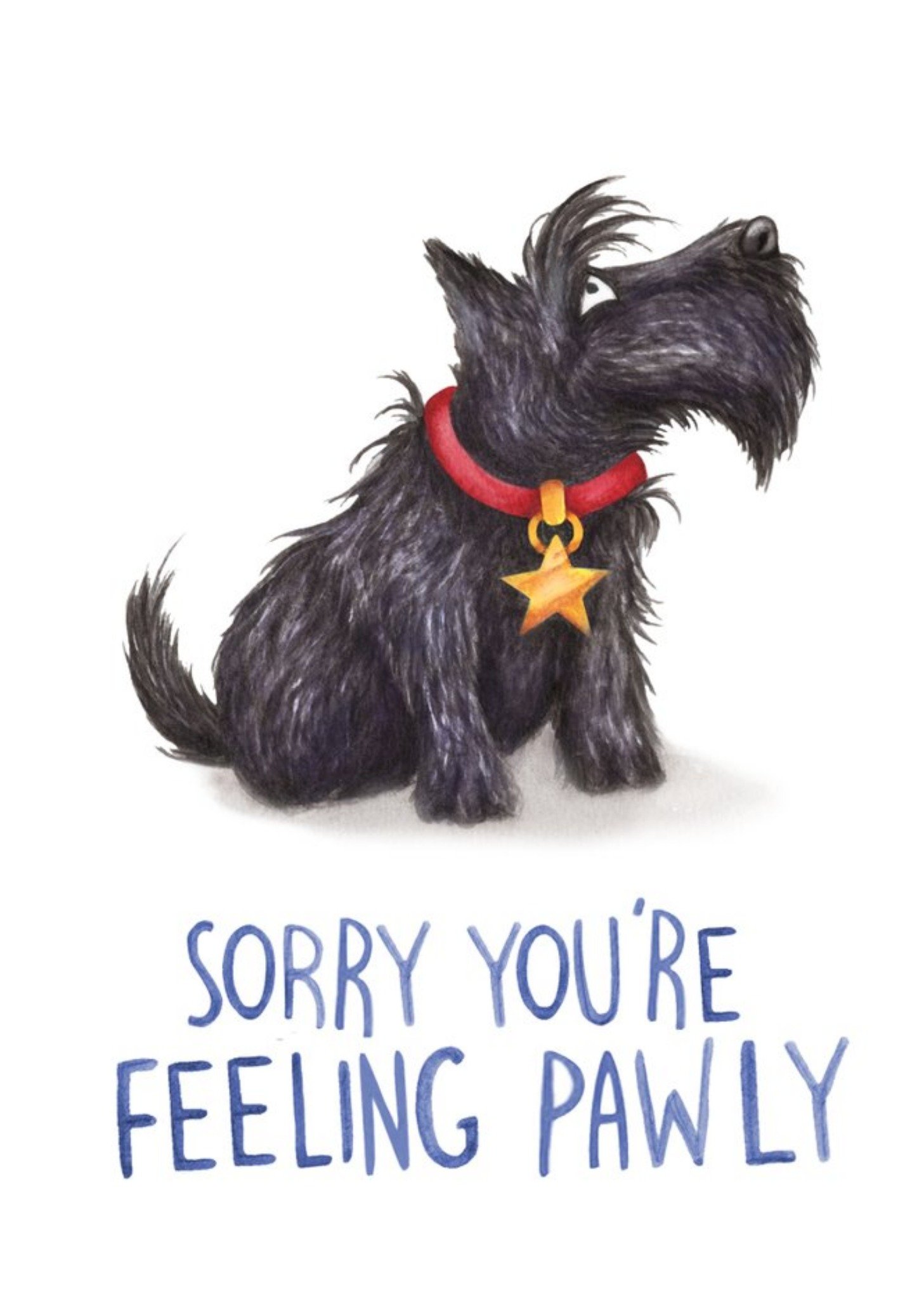 Dog Pun Sorry You're Feeling Poorly Card Ecard