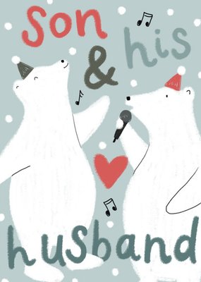 Cute Illustrated Son & His Husband Christmas Card