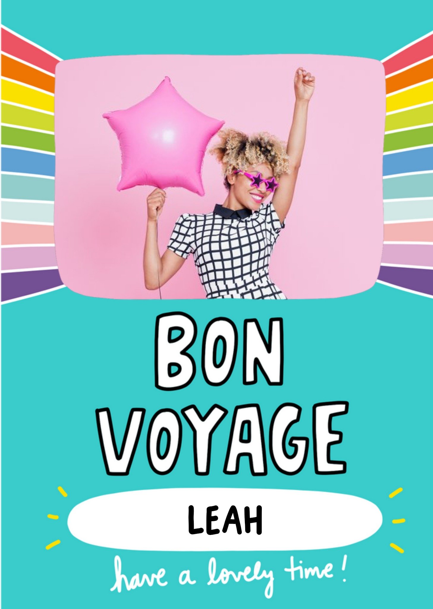 Angela Chick Fun Photo Upload Bon Voyage Card Ecard