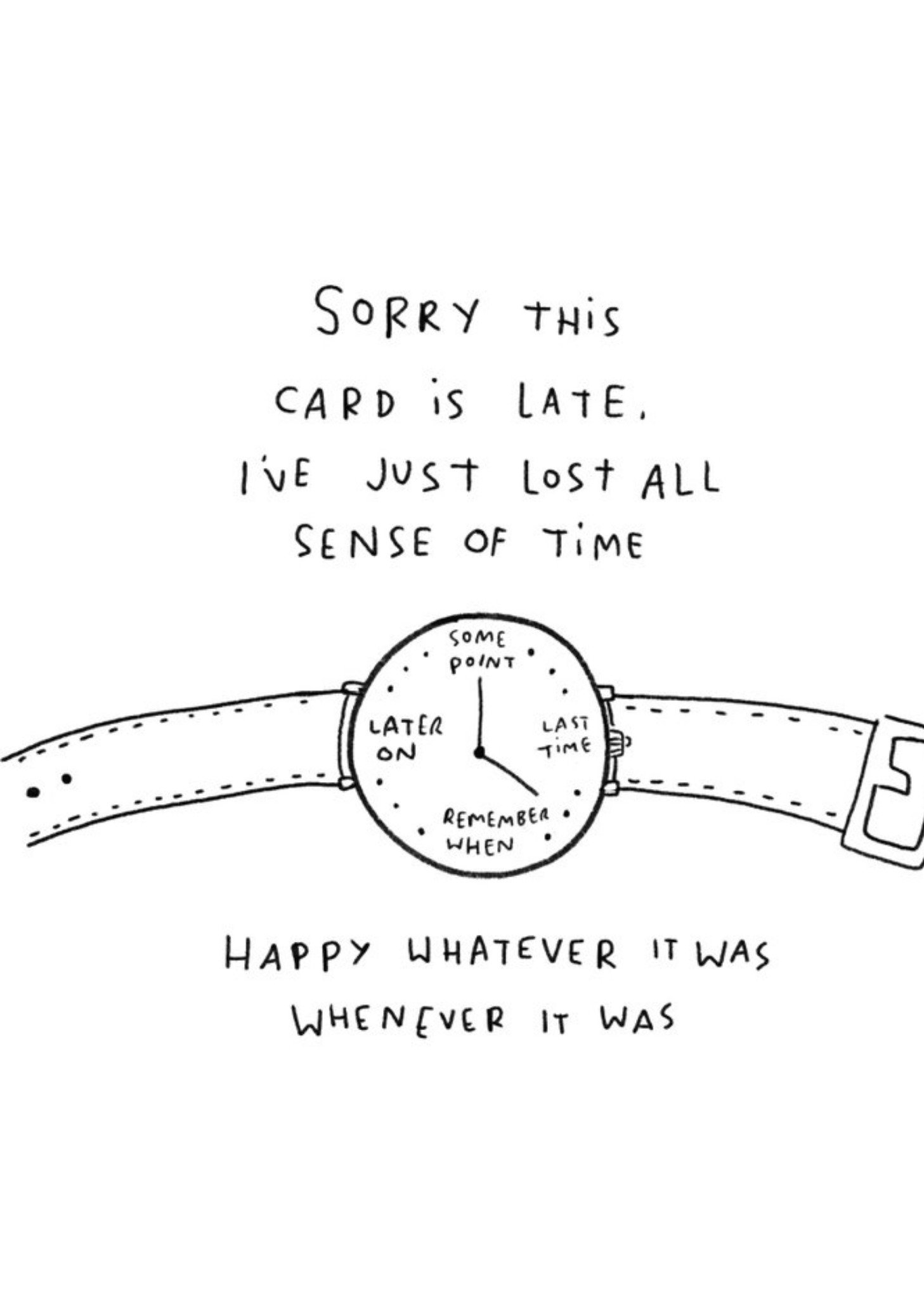 Moonpig Lost All Sense Of Time Birthday Card, Large