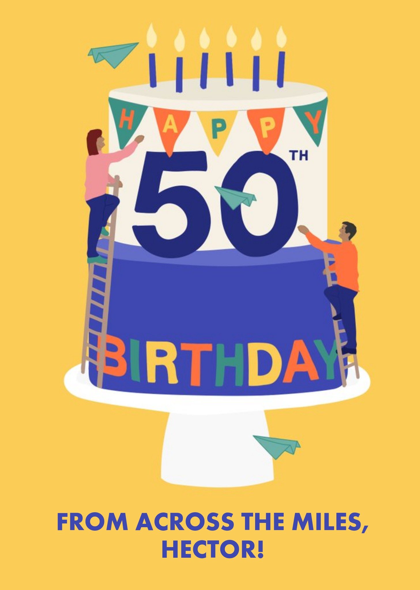 Happy 50th Birthday From Across the Miles Card Ecard